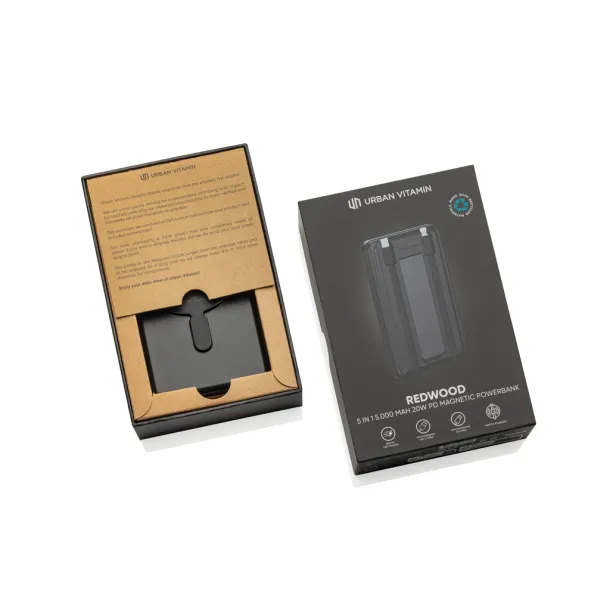  Urban Vitamin Redwood 5u1 magnetska prijenosna baterija - 20 W PD, 5 000 mAh - Urban Vitamin Crna