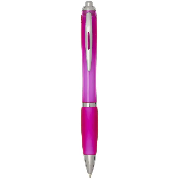 Nash RCS recycled plastic ballpoint pen with coloured barrel and grip (black ink) Pink