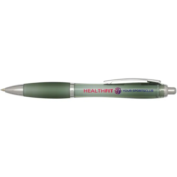 Nash RCS recycled plastic ballpoint pen with coloured barrel and grip (black ink) Heather green