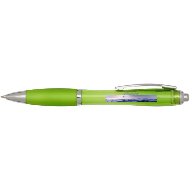 Nash RCS recycled plastic ballpoint pen with coloured barrel and grip (black ink) Lime