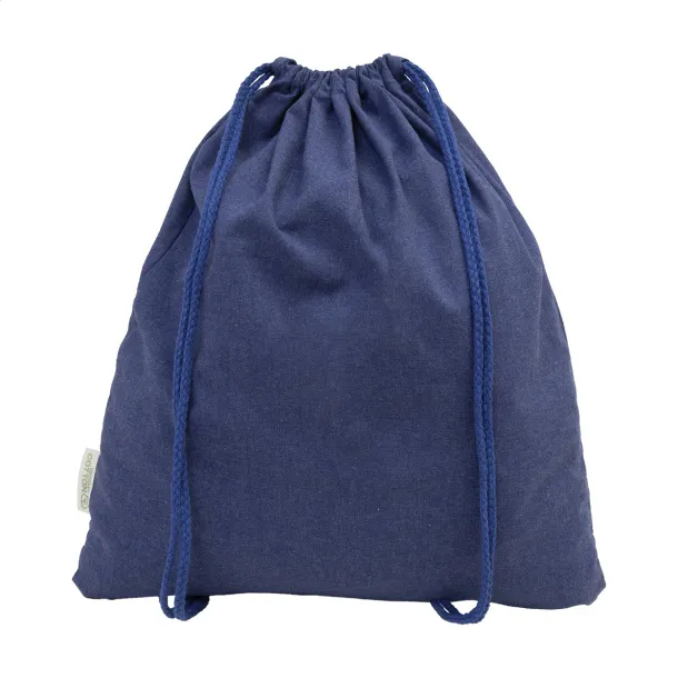 Dropex recycled cotton drawstring bag Blue