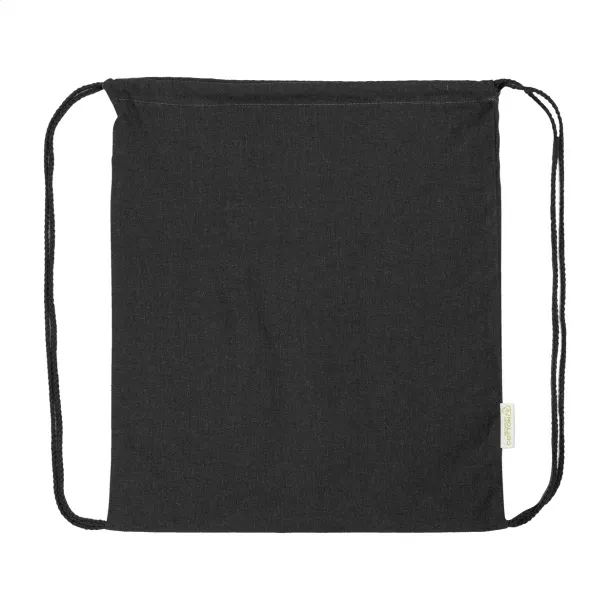 Dropex recycled cotton drawstring bag Black