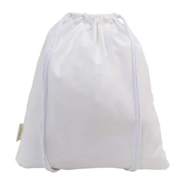 Dropex recycled cotton drawstring bag White
