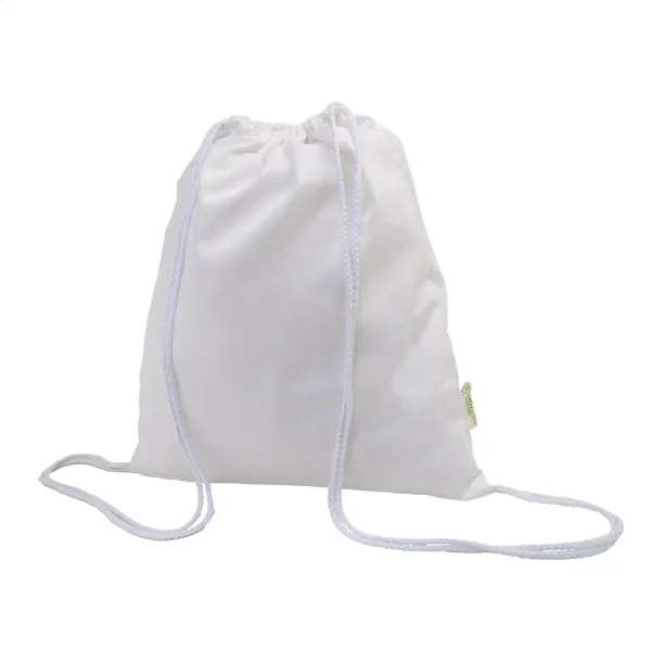 Dropex recycled cotton drawstring bag White