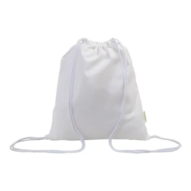 Dropex recycled cotton drawstring bag White
