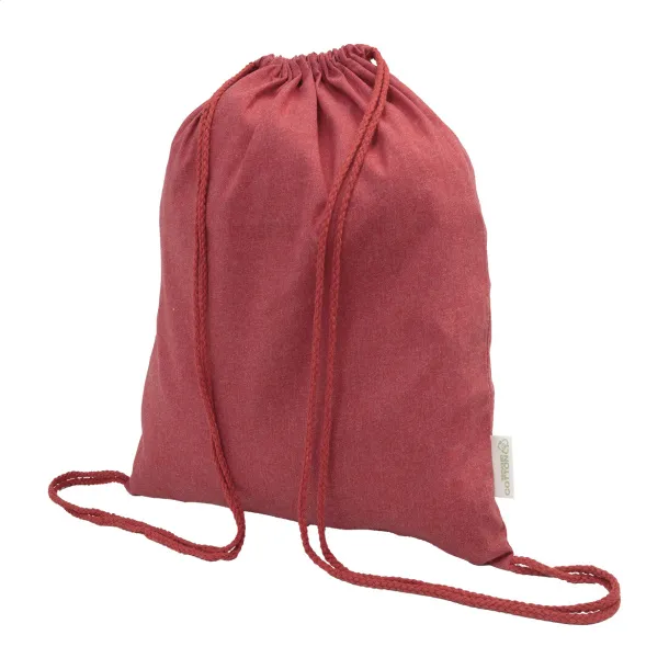 Dropex recycled cotton drawstring bag Red