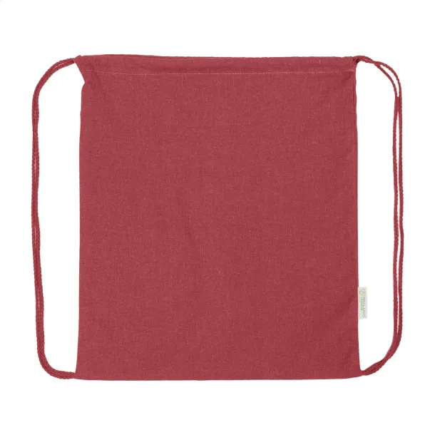 Dropex recycled cotton drawstring bag Red