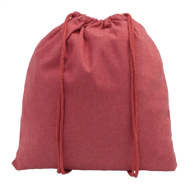 Dropex recycled cotton drawstring bag Red
