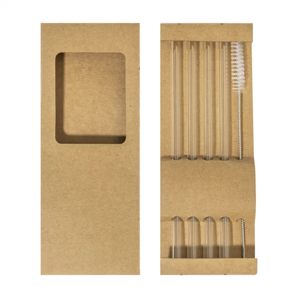 Borosip glass straw set Transparent