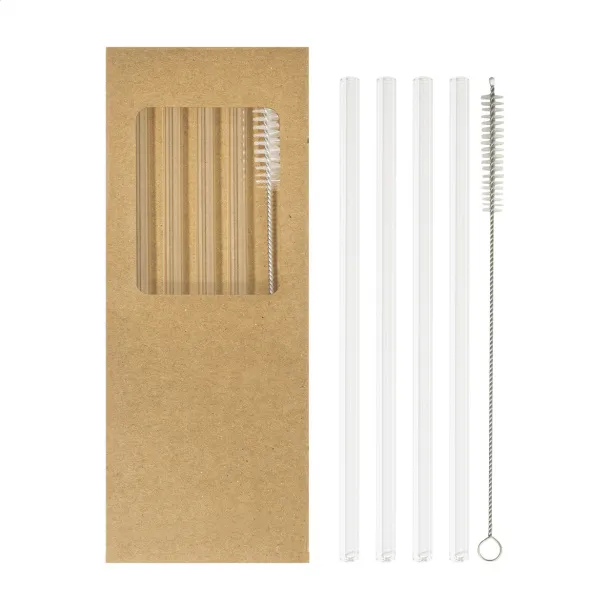 Borosip glass straw set Transparent