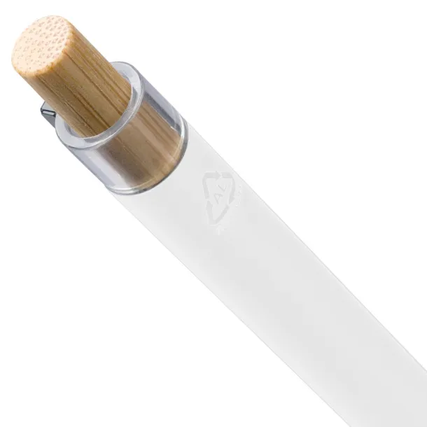  Recycled aluminium lacquered push ballpen Maren Bijela