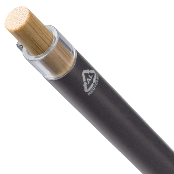 Recycled aluminium lacquered push ballpen Maren grey