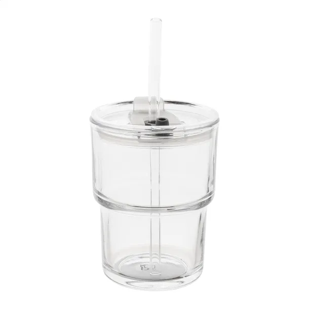 Glassip staklena putna šalica, 400 ml Prozirno