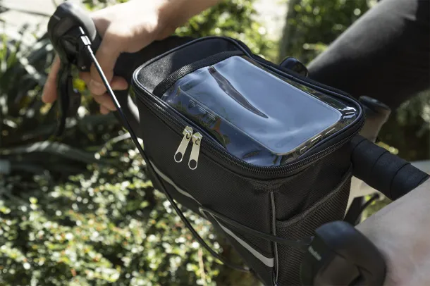 Velofon Plus RPET mobitel torbica za bicikl Crna