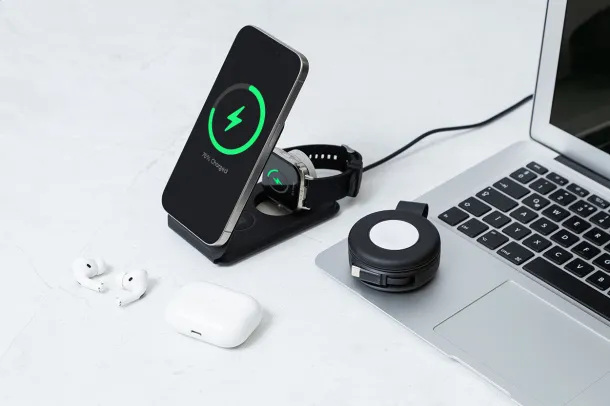 LuxCharge Stand RPU držač za mobitel, bežični punjač Crna