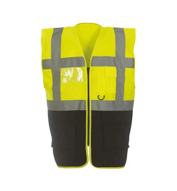  Fluorescentni sigurnosni prsluk - Yoko Fluo Yellow Crna