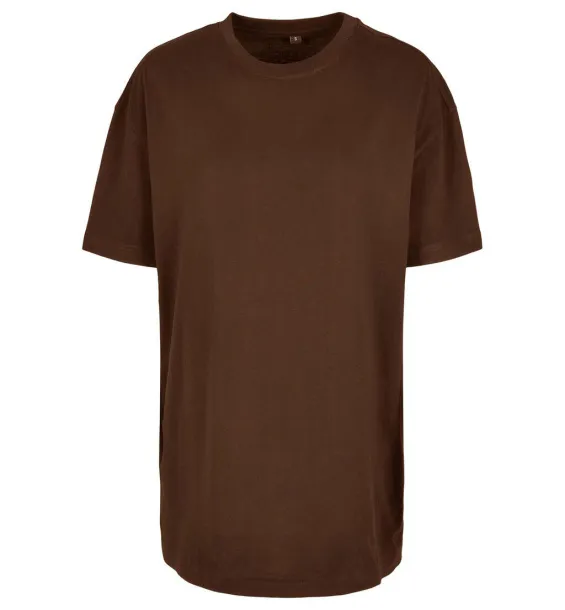  Ladies Oversized Boyfriend Tee - Build Your Brand Chocolate Brown