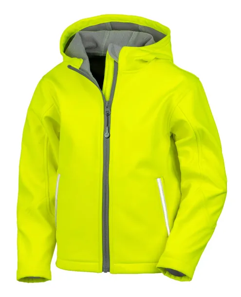  Kids TX Performance Hooded Softshell Jacket - Result Core Neon yellow