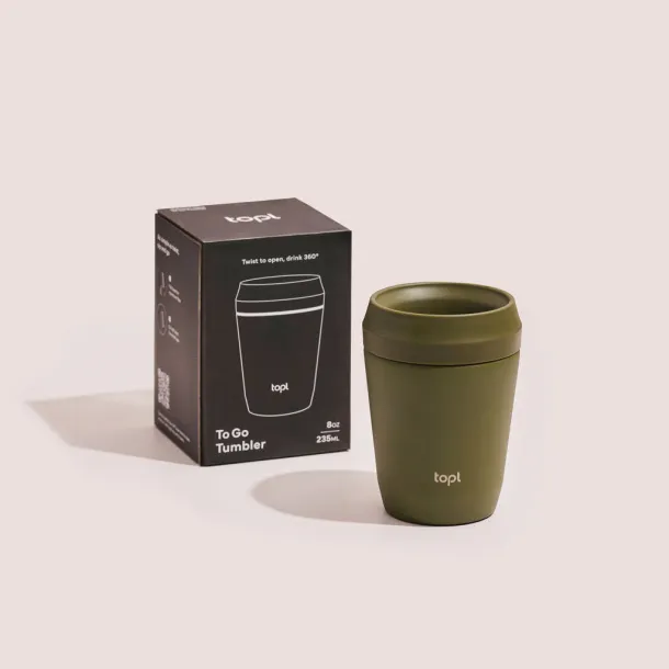  Topl Recycled Steel To Go Tumbler Patented 360 Lid 235ml - Topl 45533C