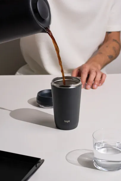  Topl termo šalica To Go s 360° poklopcem, 354 ml - Topl Siva