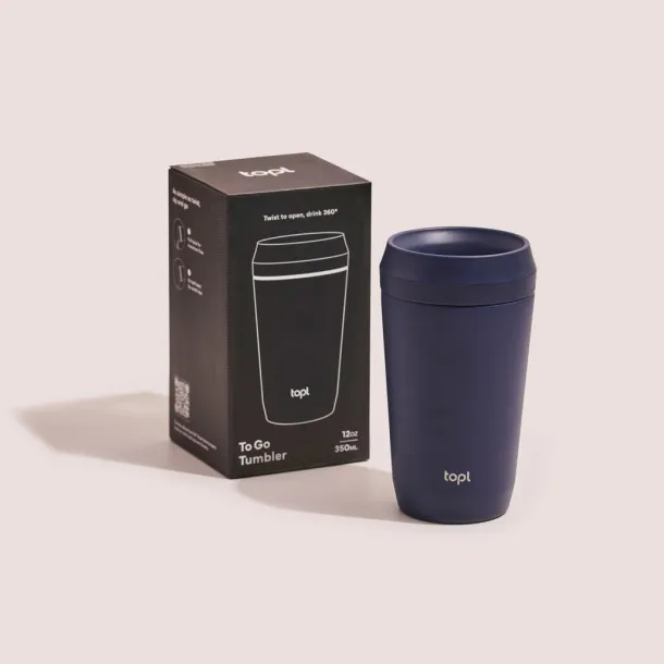  Topl Recycled Steel To Go Tumbler Patented 360 Lid 354ml - Topl navy