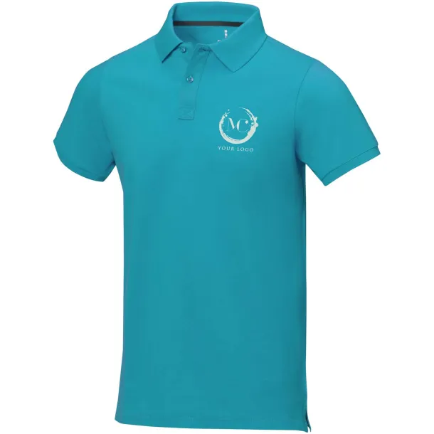 Calgary short sleeve men's polo - Elevate Life Aqua
