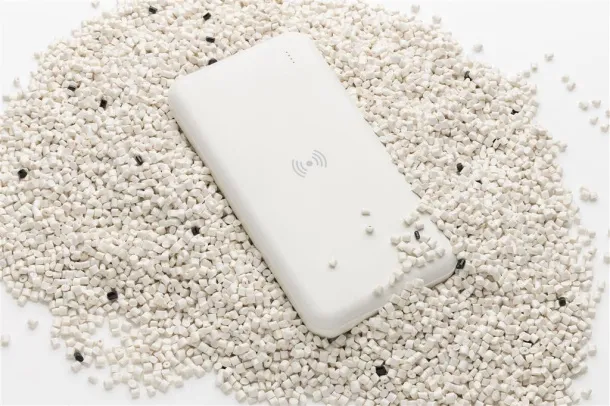  RCS standard recycled plastic wireless powerbank - XD Collection White 