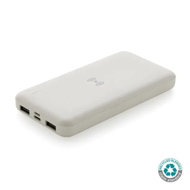  RCS standard recycled plastic wireless powerbank - XD Collection White 