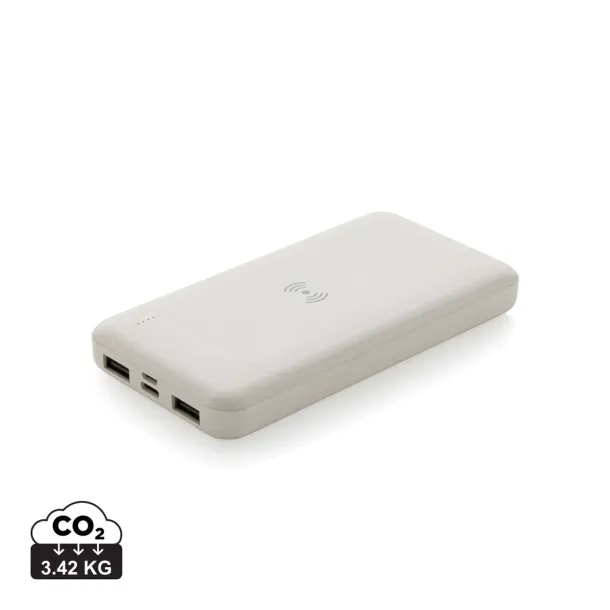  RCS standard recycled plastic wireless powerbank - XD Collection White 