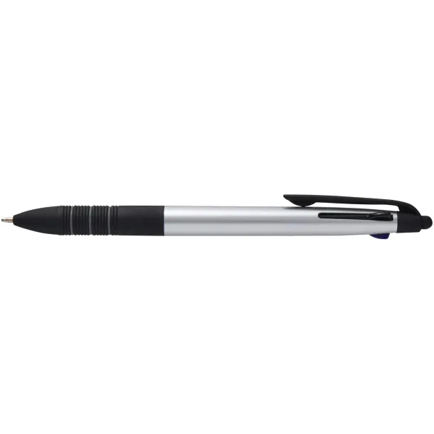Trine 3-ink RCS recycled ballpoint pen with stylus Silver Crna