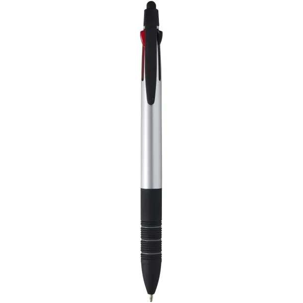 Trine 3-ink RCS recycled ballpoint pen with stylus Silver Crna
