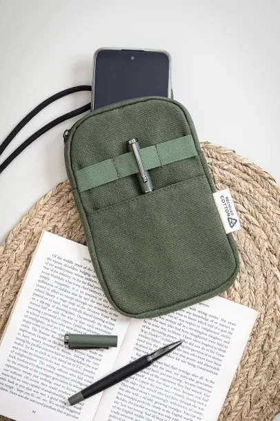 CanvaFon recycled canvas crossbody mobile bag Green