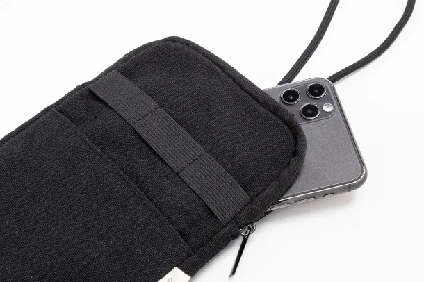 CanvaFon Torba preko ramena za mobitel od recikliranog platna Crna