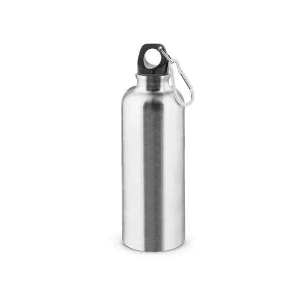 KELCE Single-wall stainless steel bottle with carabiner clip 550 ml Satin silver
