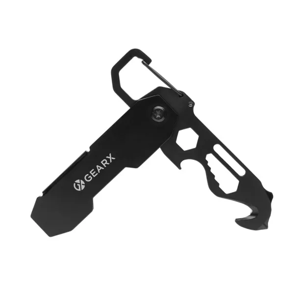  Gear X foldable EDC tool with carabiner and parcel cutter - GearX Black