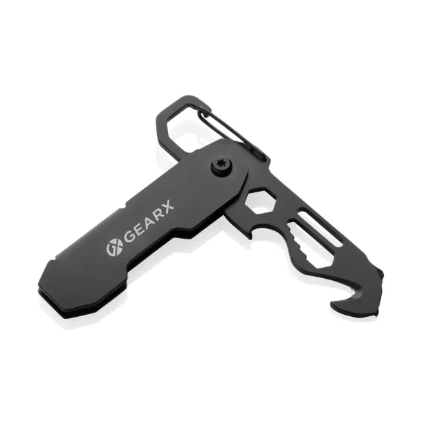  Gear X foldable EDC tool with carabiner and parcel cutter - GearX Black