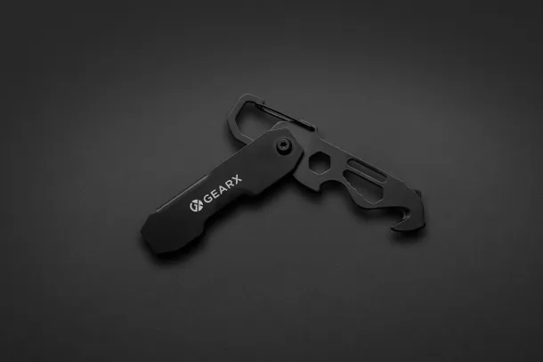  Gear X foldable EDC tool with carabiner and parcel cutter - GearX Black