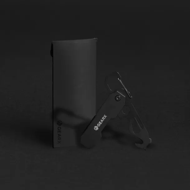  Gear X foldable EDC tool with carabiner and parcel cutter - GearX Black