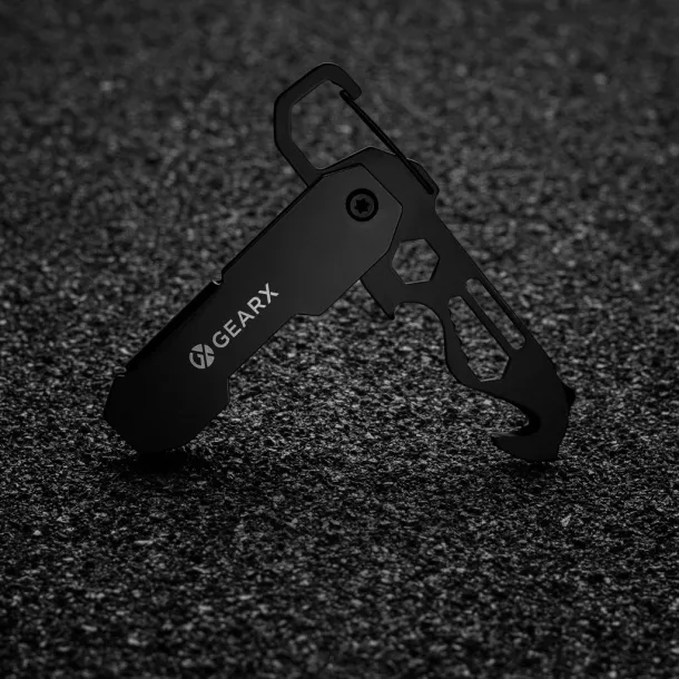  Gear X sklopivi EDC alat s karabinerom i rezačem paketa - GearX Crna
