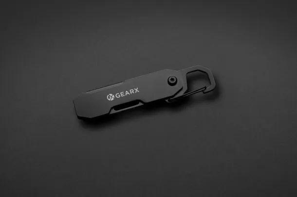  Gear X foldable EDC tool with carabiner and parcel cutter - GearX Black