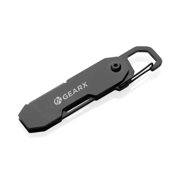  Gear X sklopivi EDC alat s karabinerom i rezačem paketa - GearX Crna