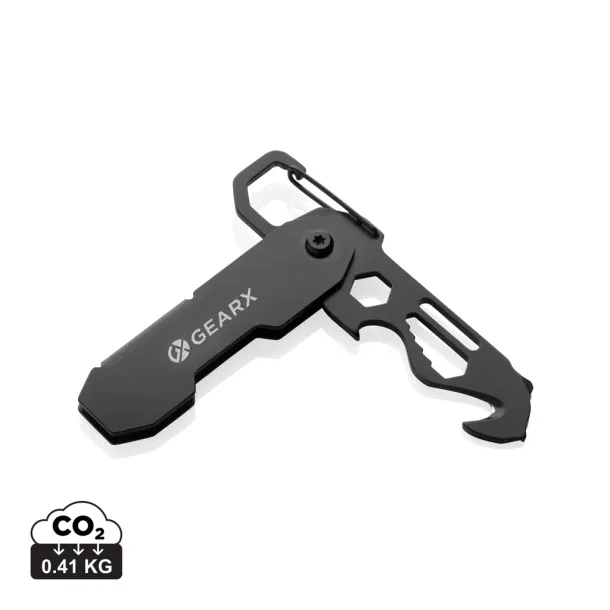  Gear X foldable EDC tool with carabiner and parcel cutter - GearX Black