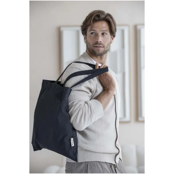 Madras 140 g/m2 GRS recycled cotton tote bag 7L White