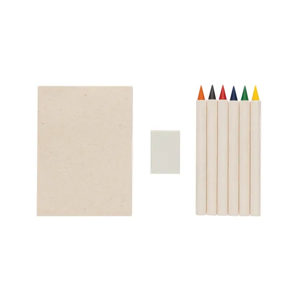  Micki GRS infinity 6pc colouring pencil set with notepad - XD Collection White