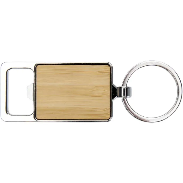 Snapper bamboo keychain with bottle opener Natural