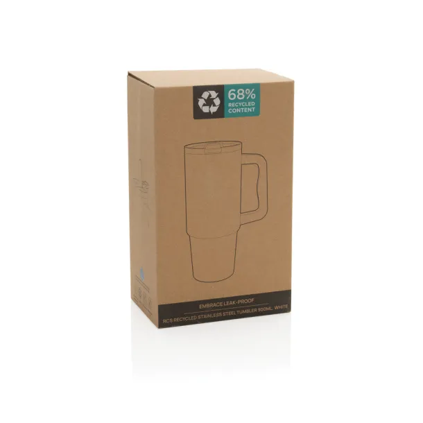  Embrace Leakproof RCS termos šalica, 900 ml - XD Collection Bijela