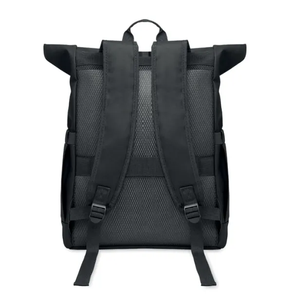 BANGKOK ROLL Roll-top ruksak za laptop od 600D materijala, 15" Crna