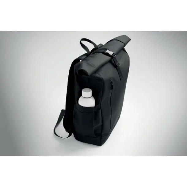 BANGKOK ROLL Roll-top ruksak za laptop od 600D materijala, 15" Crna