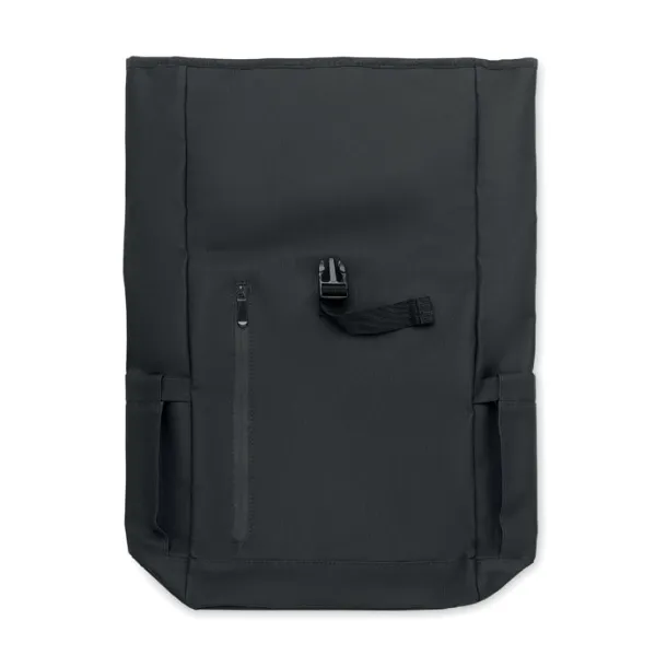 BANGKOK ROLL Roll-top ruksak za laptop od 600D materijala, 15" Crna