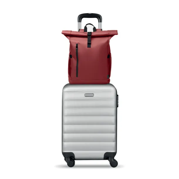 BANGKOK ROLL Roll-top ruksak za laptop od 600D materijala, 15" Bordo